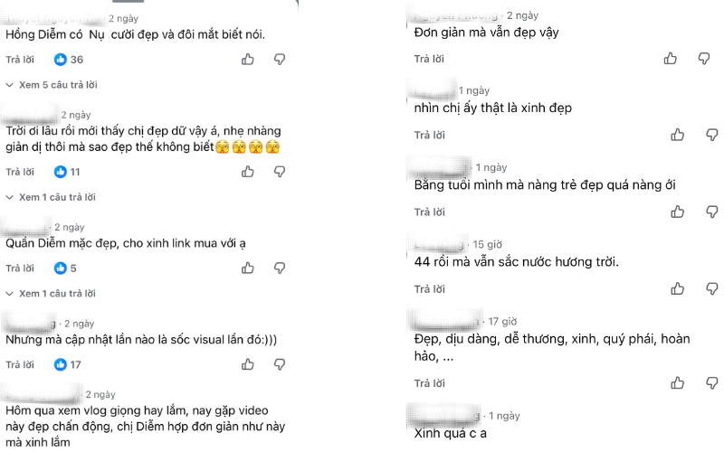 Netizen dành nhiều lời khen cho sắc vóc của Hồng Diễm, cho rằng nữ diễn viên càng đơn giản càng đẹp.