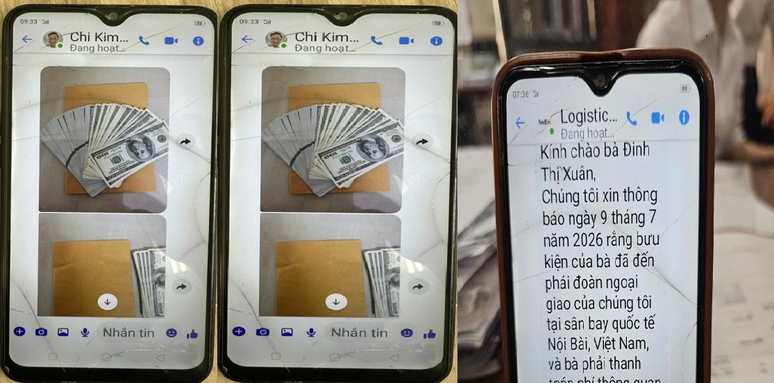 Hình ảnh: Nhiều tin nhắn được các đối tượng gửi đến bà Đ.T.X