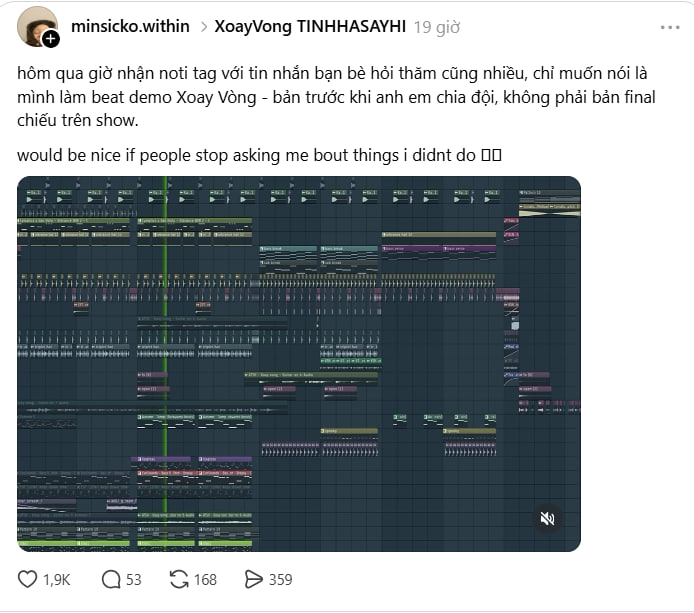 Chia sẻ của producer Minsicko