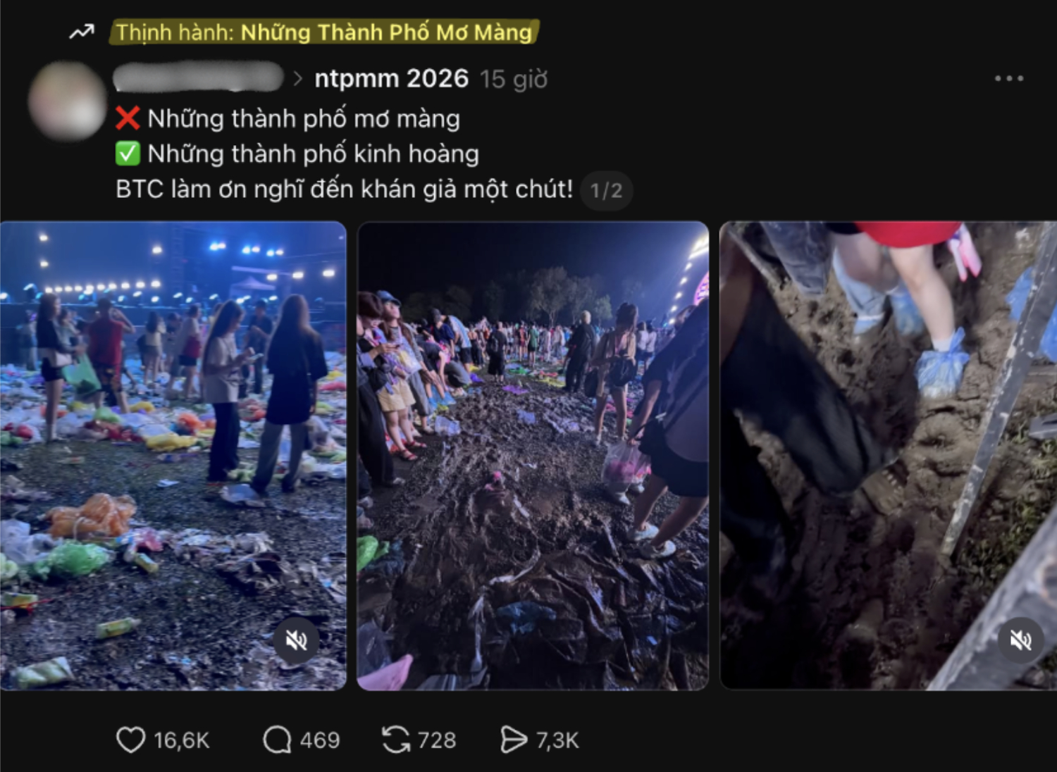 Giữa vũng bùn khổng lồ huỷ diệt giày dép tại show Những Thành Phố Mơ Màng: Không phải áo mưa, biệt đội thắng đời khoe chiến tích vì thủ sẵn 1 món đồ