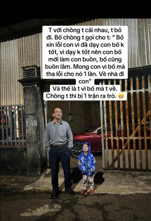 Chuyện bố chồng, nàng dâu viral trên mạng xã hội 1 năm trước.