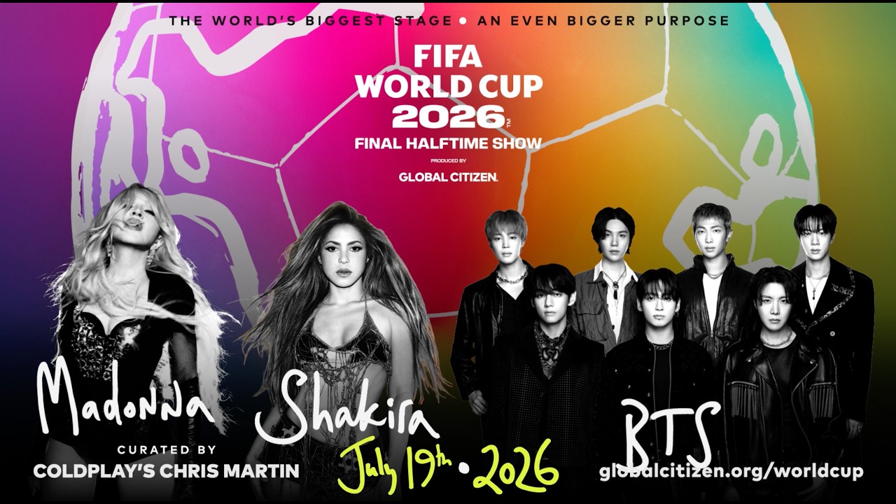 Trước đó, FIFA xác nhận Madonna, Shakira và BTS là ba nghệ sĩ đồng diễn chính tại halftime show đầu tiên trong lịch sử chung kết World Cup