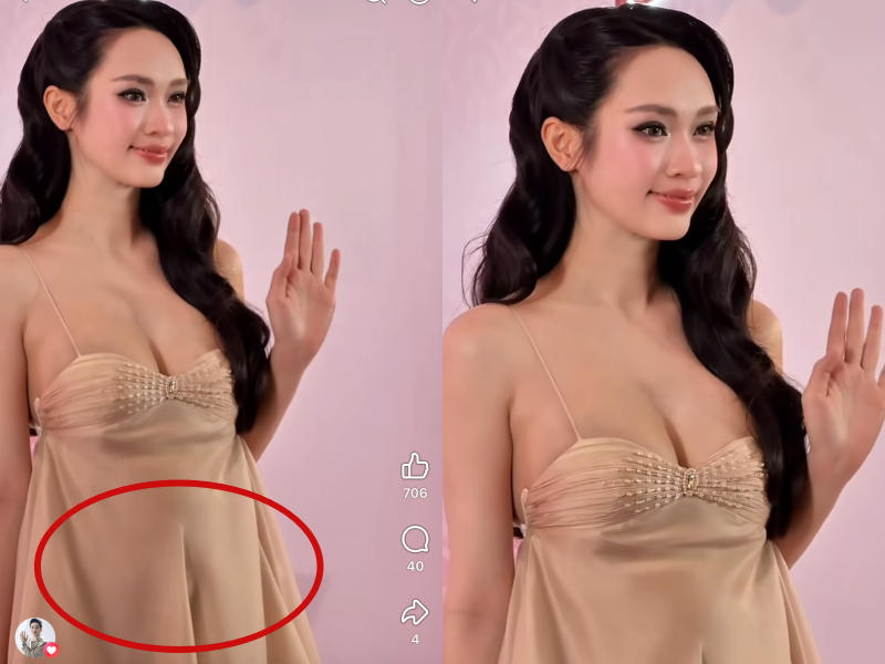 Ở một số góc chụp, vòng hai của người đẹp trông lớn hơn bình thường, làm dấy lên nhiều đồn đoán trên mạng xã hội.