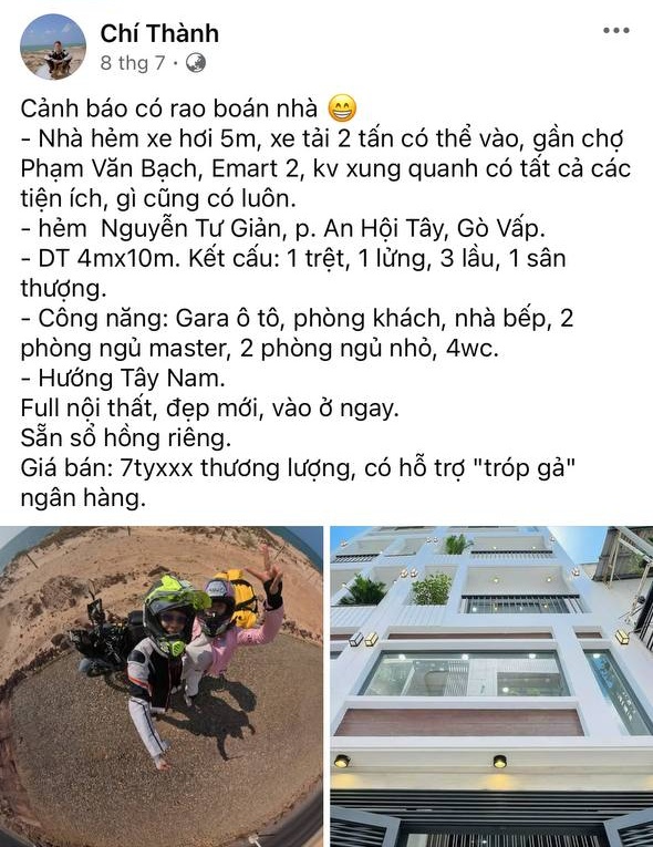 Chồng Việt Phương Thoa rao bán nhà mà cặp đôi từng sinh sống