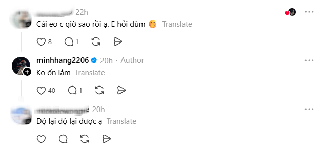 Khi được người hâm mộ hỏi vui về vòng eo, Minh Hằng hài hước trả lời