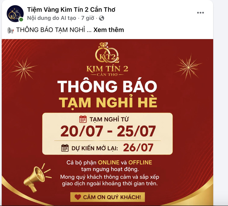 Bài đăng ban đầu của tiệm vàng: