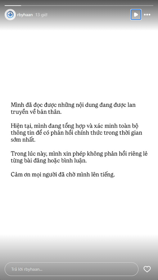 Thông báo từ tài khoản Instagram của Tô Đát Kỷ vào rạng sáng 21/7