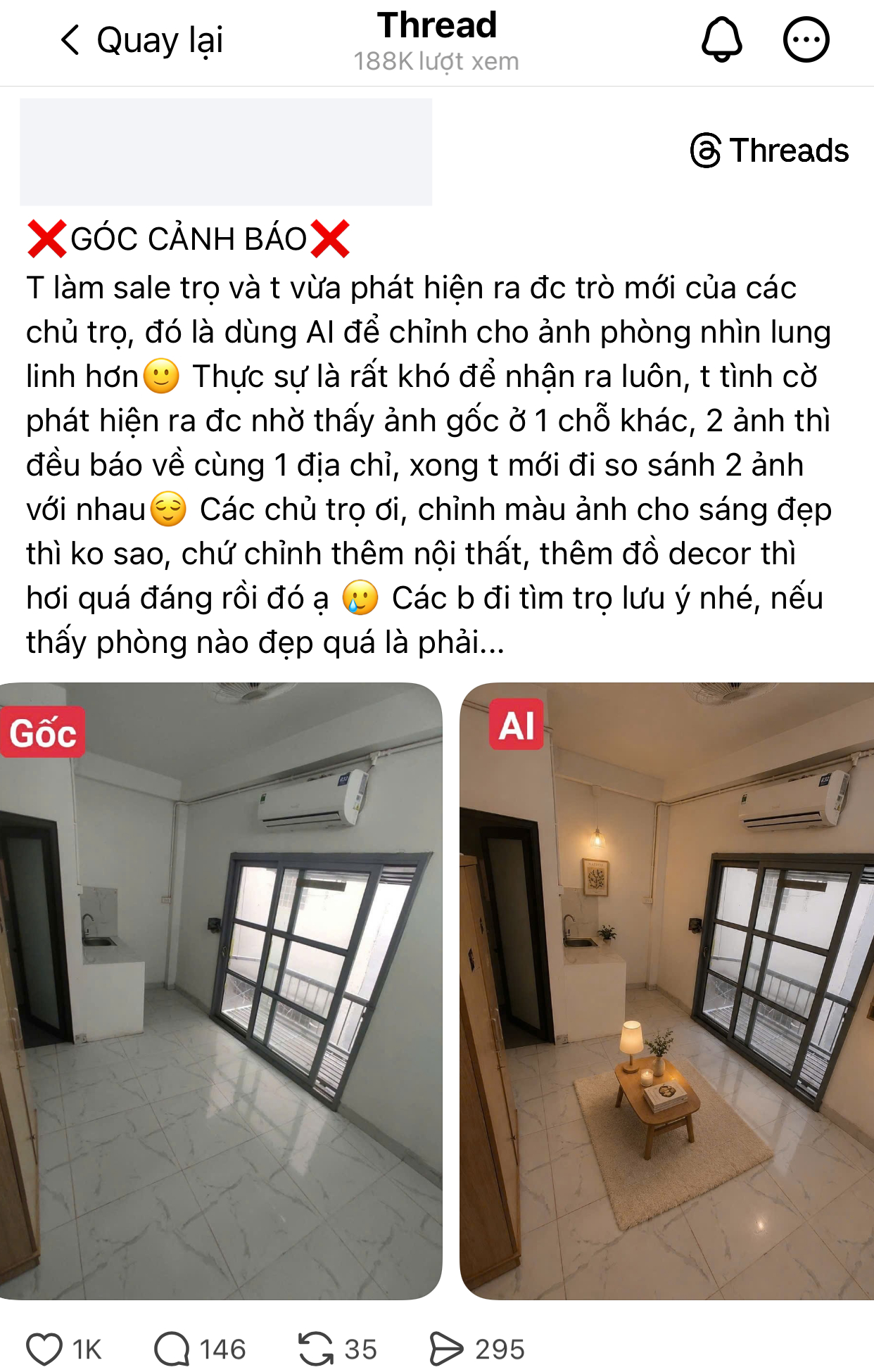 “Pháp sư AI” đại náo thị trường phòng trọ: Ảnh quảng cáo long lanh như Pinterest, khách xem ngoài đời ôm đầu vỡ mộng