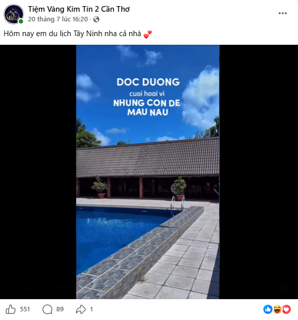 Thông báo đóng cửa để “nghỉ hè” bị nghi ngờ, tiệm vàng Cần Thơ đăng liên tục story ở biển, núi Bà Đen chứng minh “liêm”