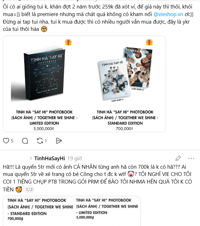 Tranh cãi sách ảnh của Tinh Hà Say Hi giá 5 triệu đồng, gấp 5 lần Taylor Swift