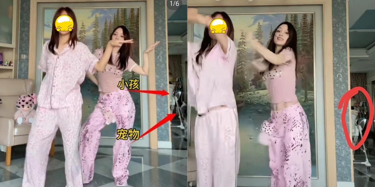 Netizen phát hiện chiếc ghế trẻ em trong nhà của Lý Tiểu Lộ, có cả bé trai hơn 1 tuổi đang ngồi trên đó. Nguồn: Sina.