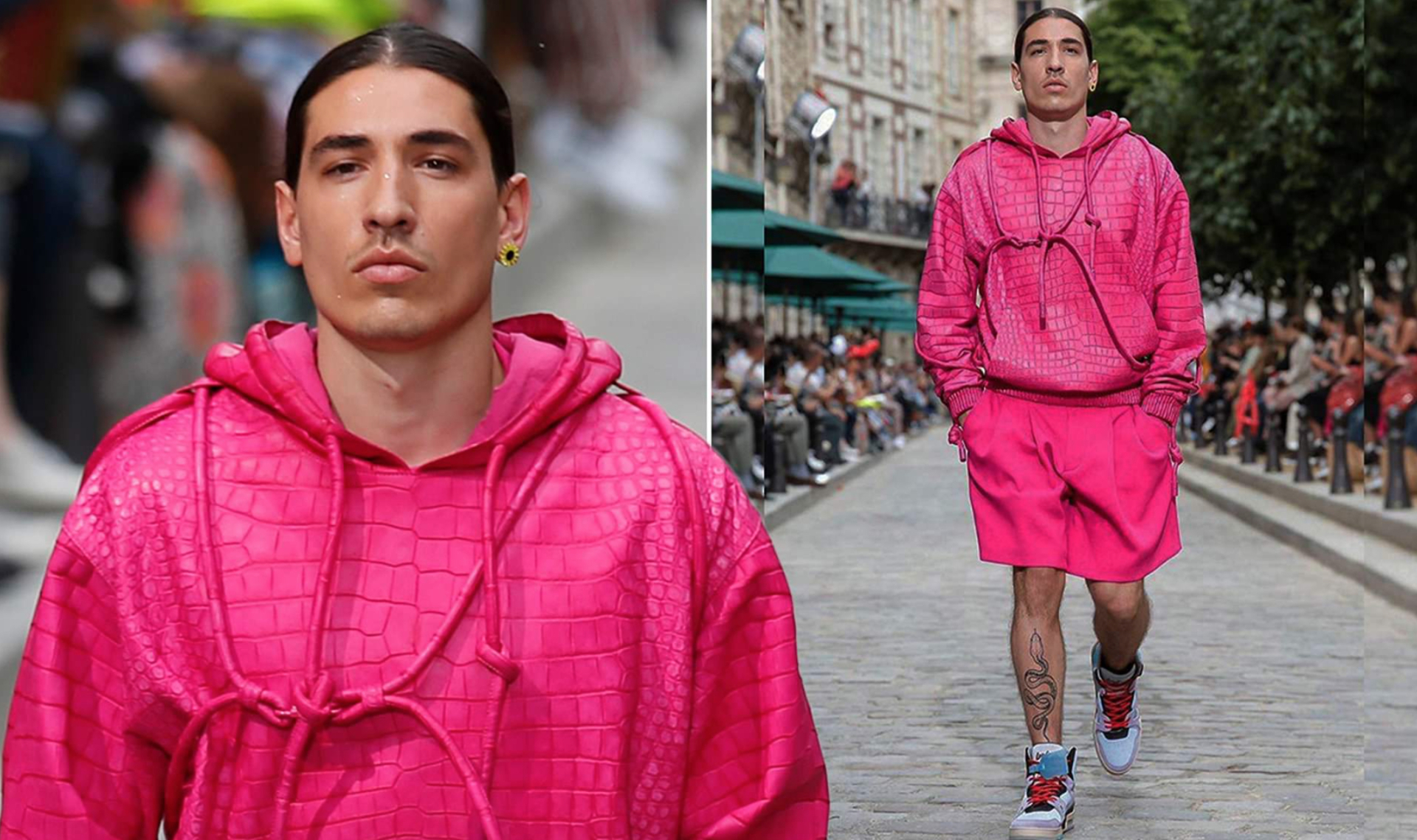 Cầu thủ Héctor Bellerín từng catwalk cho Louis Vuitton.