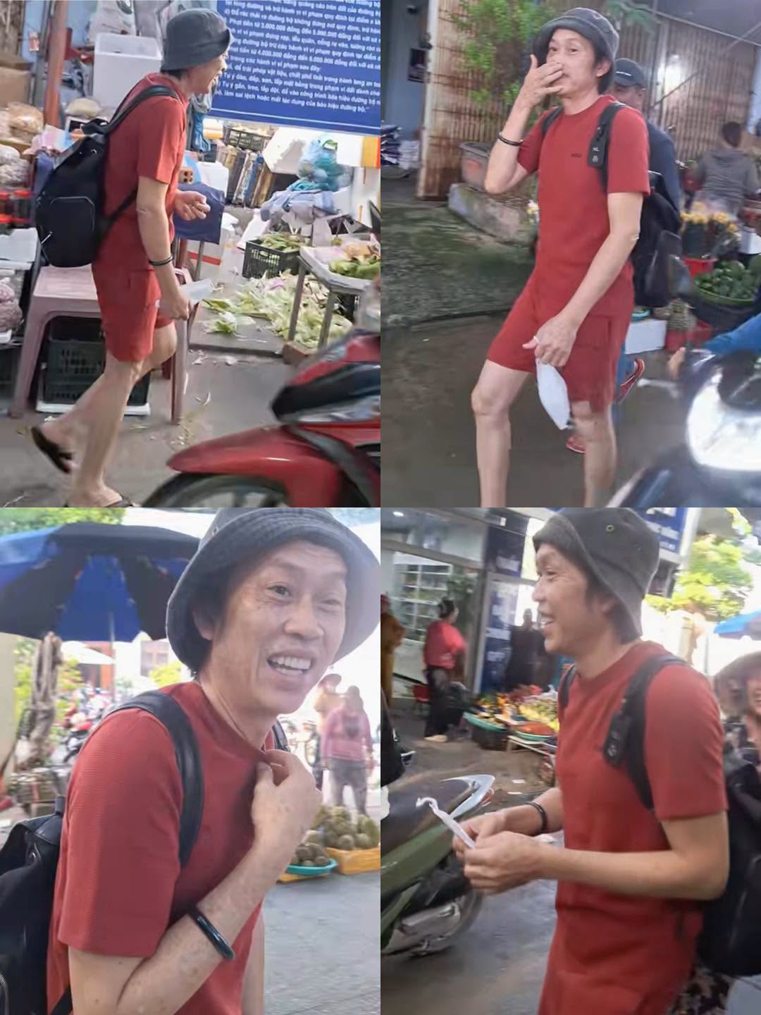 NS Hoài Linh mặc trang phục đơn giản xuất hiện tại một chợ dân sinh ở Lý Sơn. Ảnh: MXH