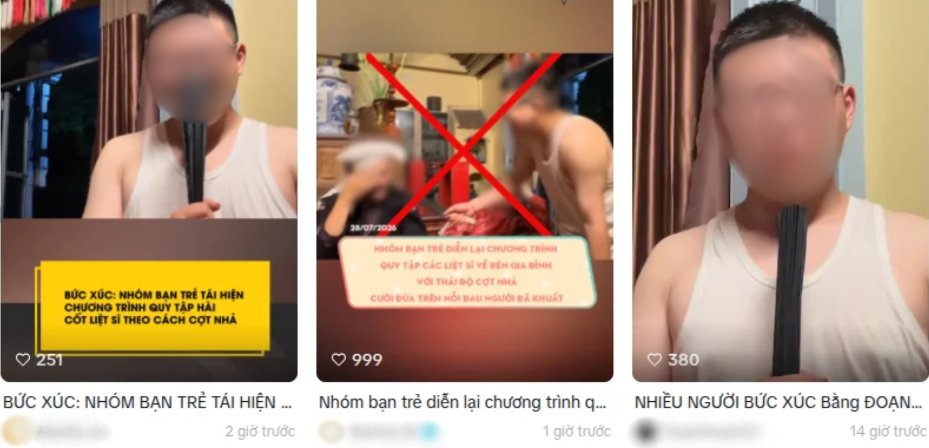Netizen phẫn nộ với nội dung clip của 3 bạn trẻ này. Ảnh chụp màn hình. 