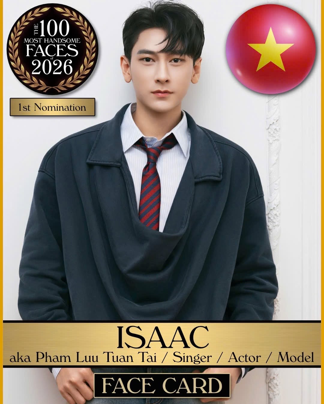 Ở tuổi 38, Isaac gần như không thay đổi so với thời còn là trưởng nhóm 365daband và được đề cử vào danh sách 100 gương mặt đẹp trai nhất thế giới 2026