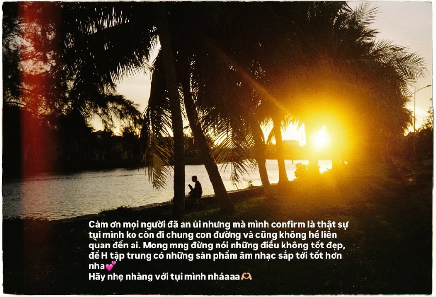 Story của bạn gái cũ N.H. phủ nhận thông tin về người thứ 3 trong mối quan hệ (Ảnh chụp màn hình)