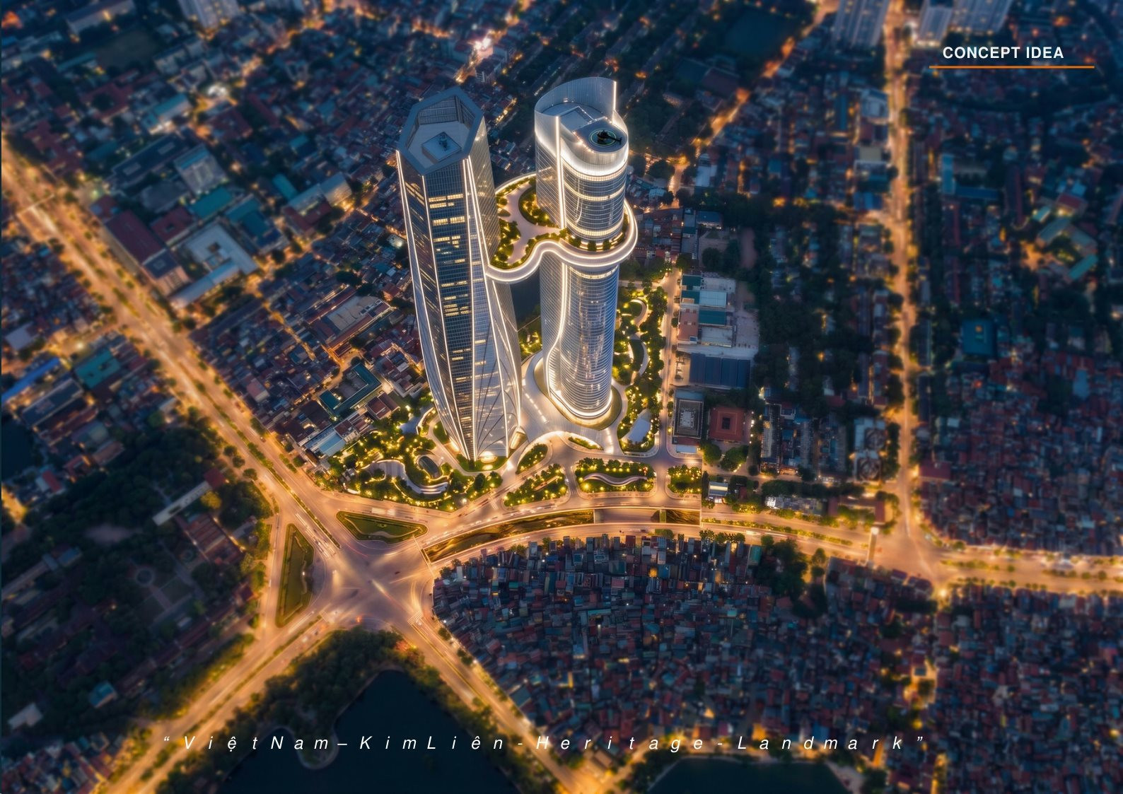 Một công ty của Vingroup tham gia đề xuất xây Hanoi Twin Towers 99 cao 568 mét với 99 tầng, kỳ vọng trở thành tháp đôi cao nhất thế giới