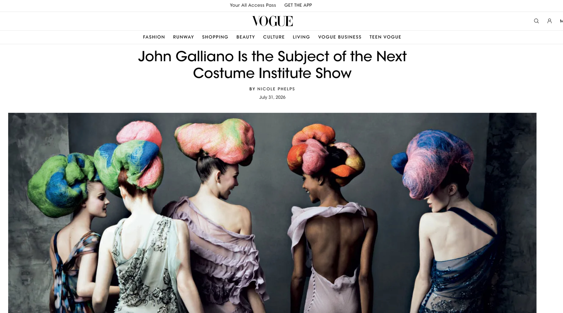  Vào đêm qua (theo giờ Việt Nam), Vogue đã chính thức công bố NTK John Galliano sẽ trở thành chủ đề được tôn vinh tại Met Gala 2027.