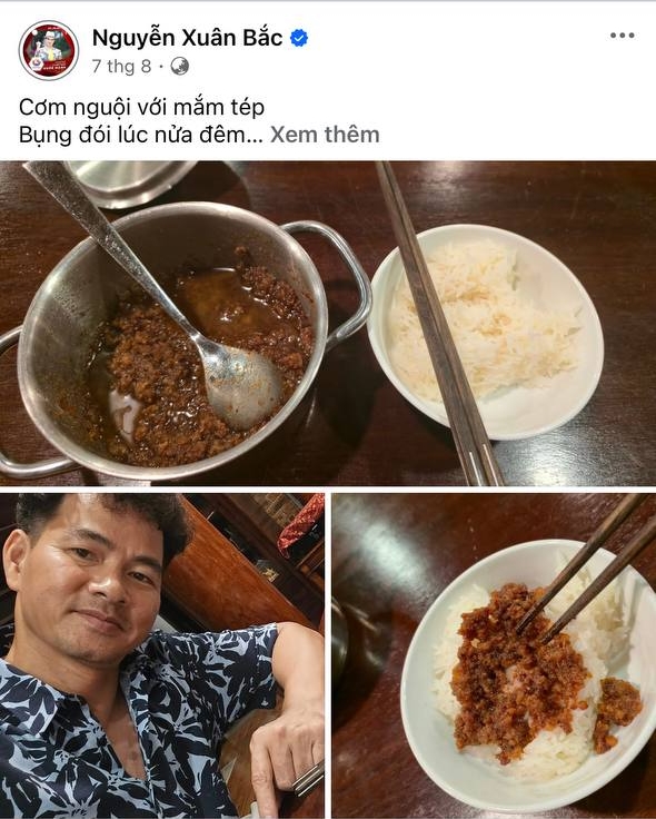 Cục trưởng Xuân Bắc thường chia sẻ những bữa ăn đơn giản lúc đêm muộn