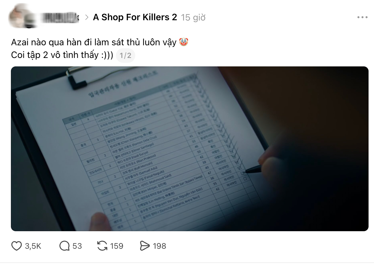 Phát hiện người Việt trong danh sách sát thủ Hàn Quốc, netizen nhốn nháo