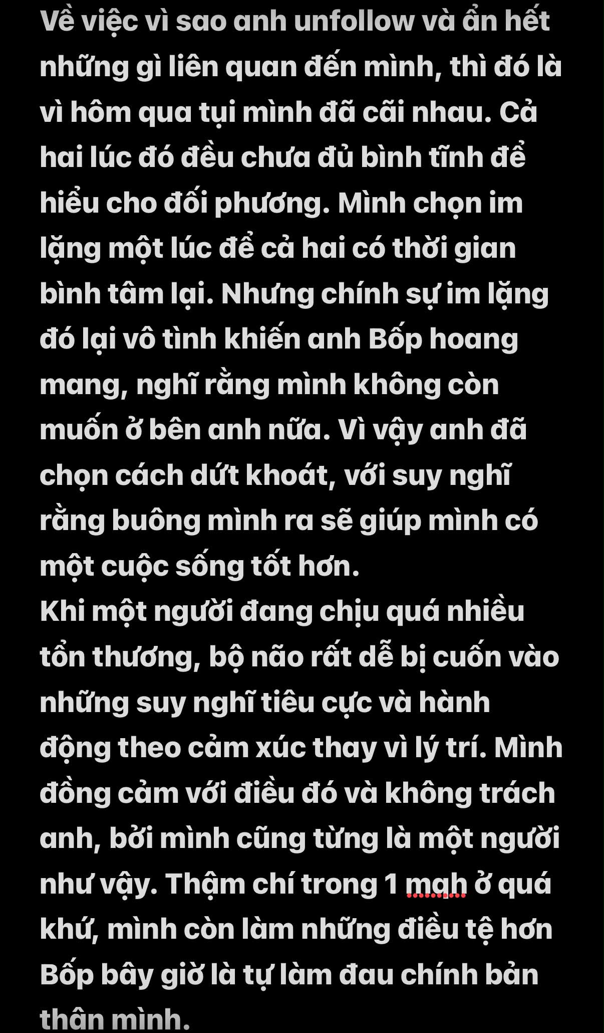 Khánh Vân nói rõ lý do về hành động hủy theo dõi, xóa ảnh của Bốp