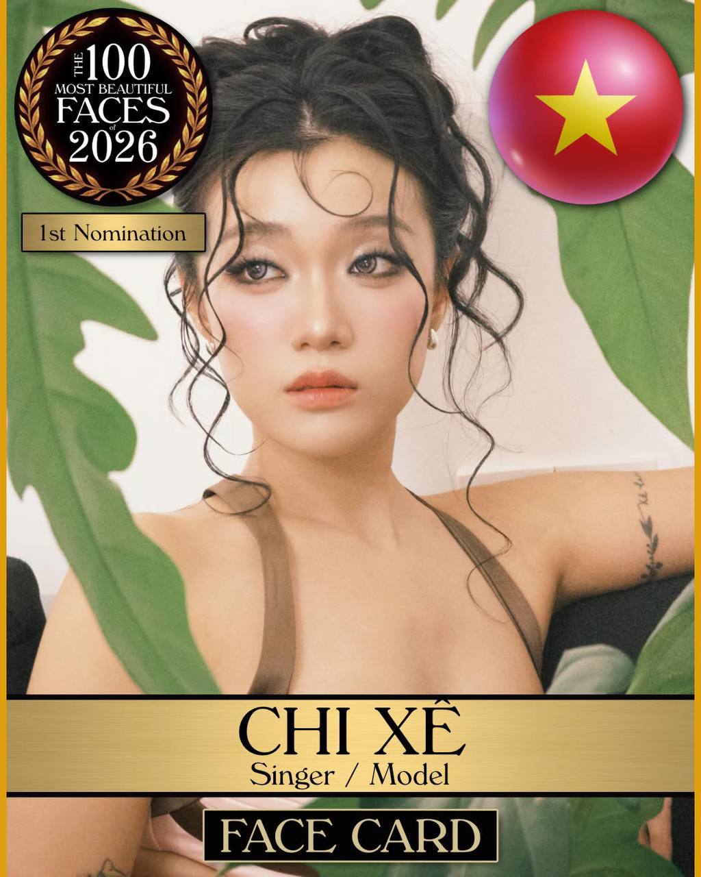 Tháng 6 năm nay, Chi Xê tiếp tục nhận được sự chú ý khi xuất hiện trong danh sách đề cử Top 100 Gương mặt đẹp nhất thế giới 2026 do TC Candler công bố