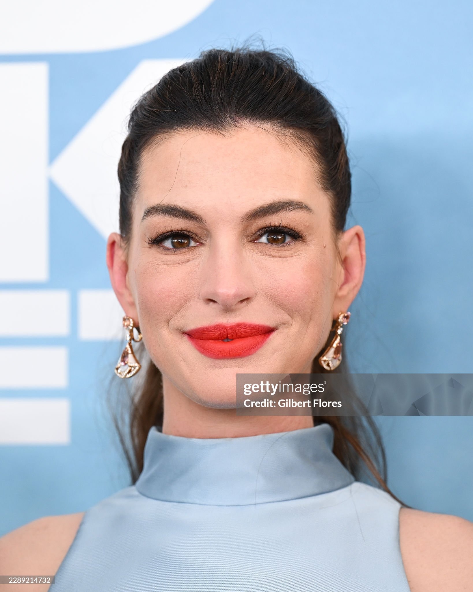 Nhan sắc của Anne Hathaway quá đỗi xịn sò dù là dưới ống kính chụp cận mặt của Getty Images. Ảnh: Getty Images.