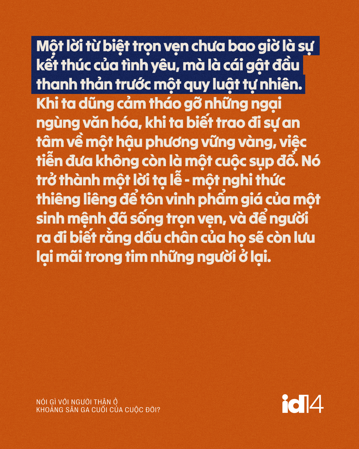 Nói gì với người thân ở khoảng sân ga cuối của cuộc đời?