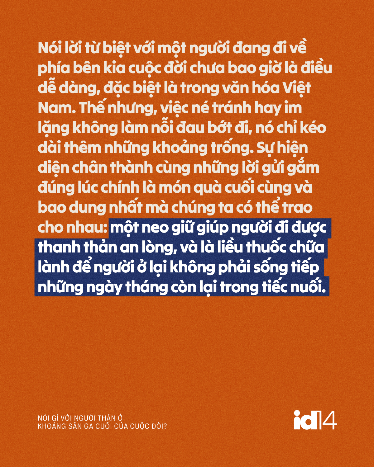 Nói gì với người thân ở khoảng sân ga cuối của cuộc đời?