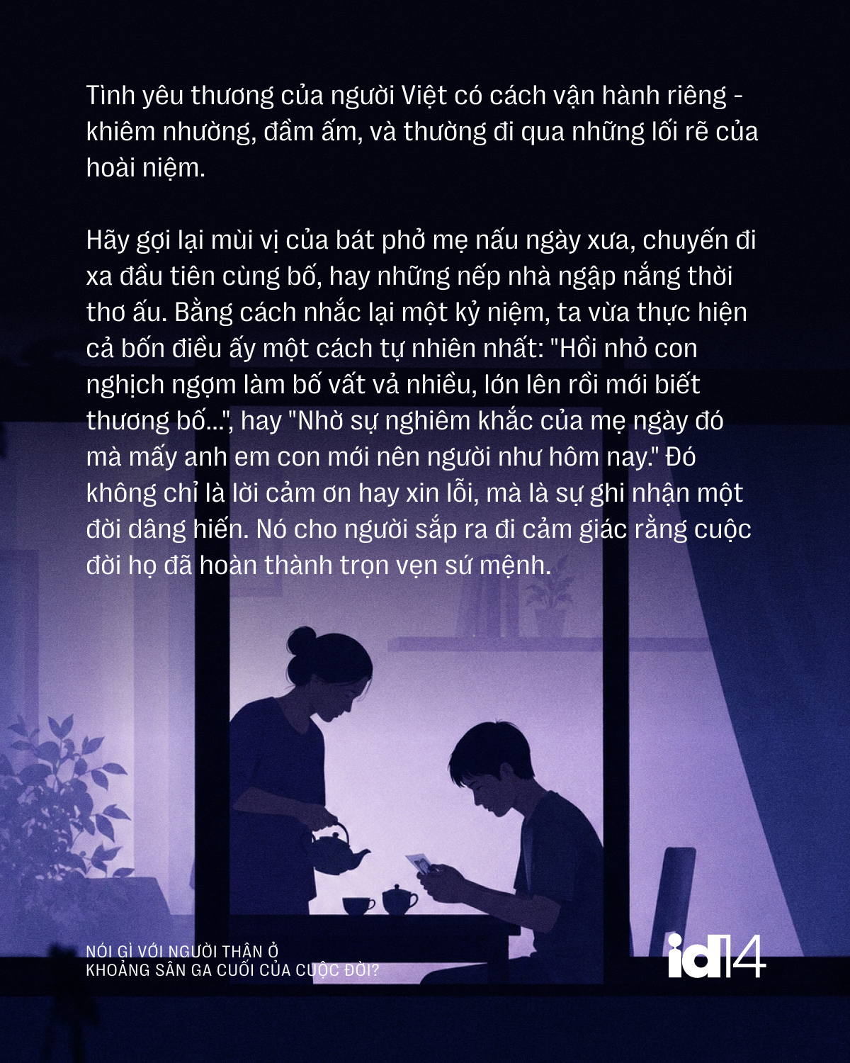 Nói gì với người thân ở khoảng sân ga cuối của cuộc đời?