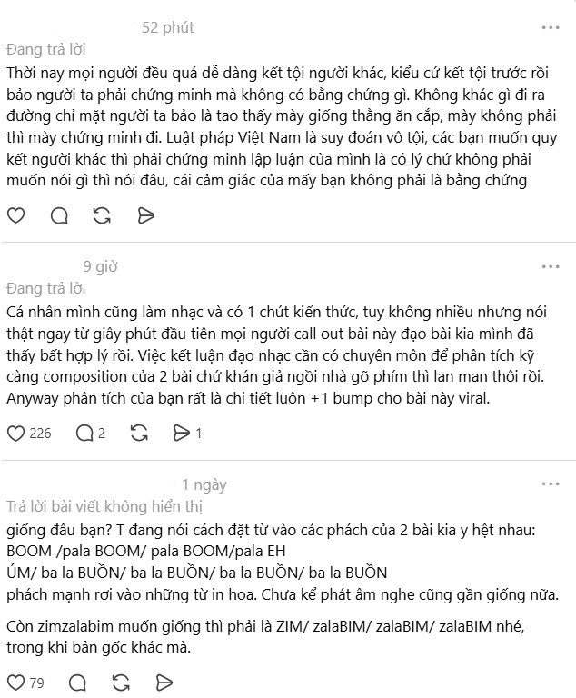 Ở chiều ngược lại, nhiều khán giả cho rằng giai điệu này khá phổ biến trong cách phát triển các ca khúc có đoạn hook lặp đi lặp lại
