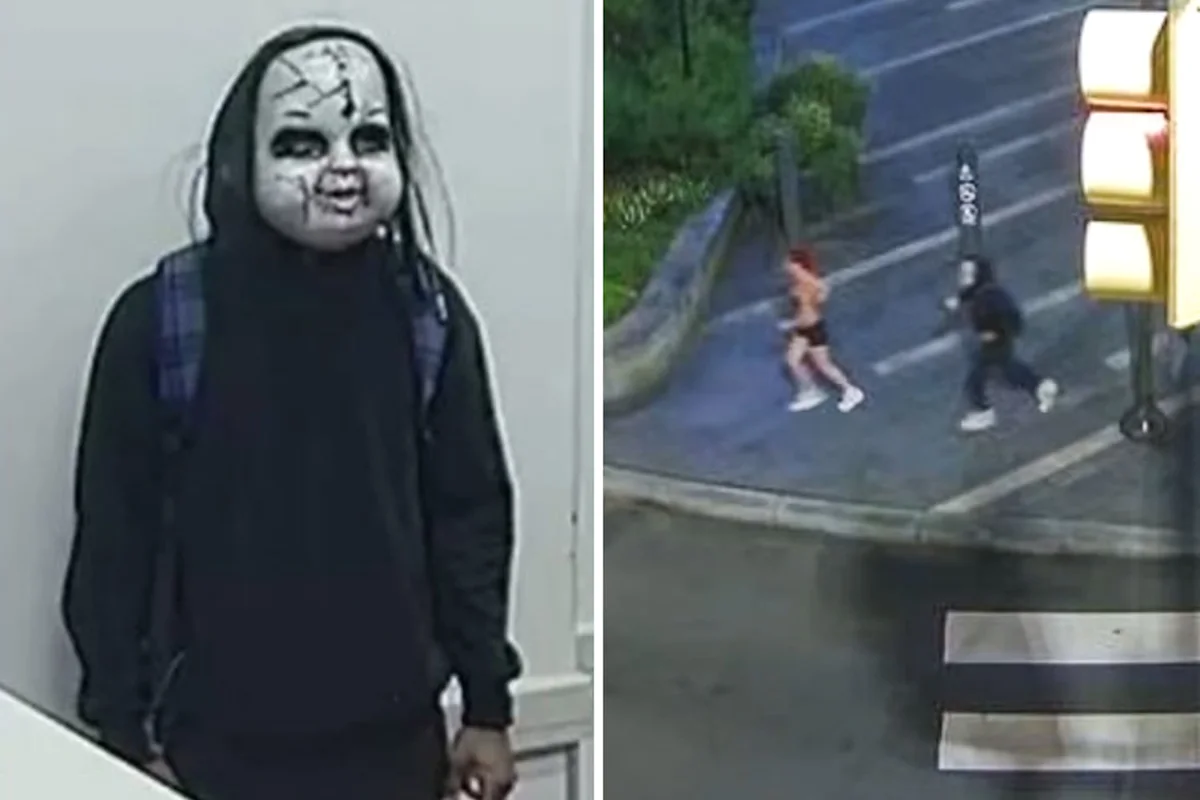 Cảnh sát truy tìm kẻ đeo mặt nạ Halloween kinh dị đuổi theo quấy rối phụ nữ giữa đường