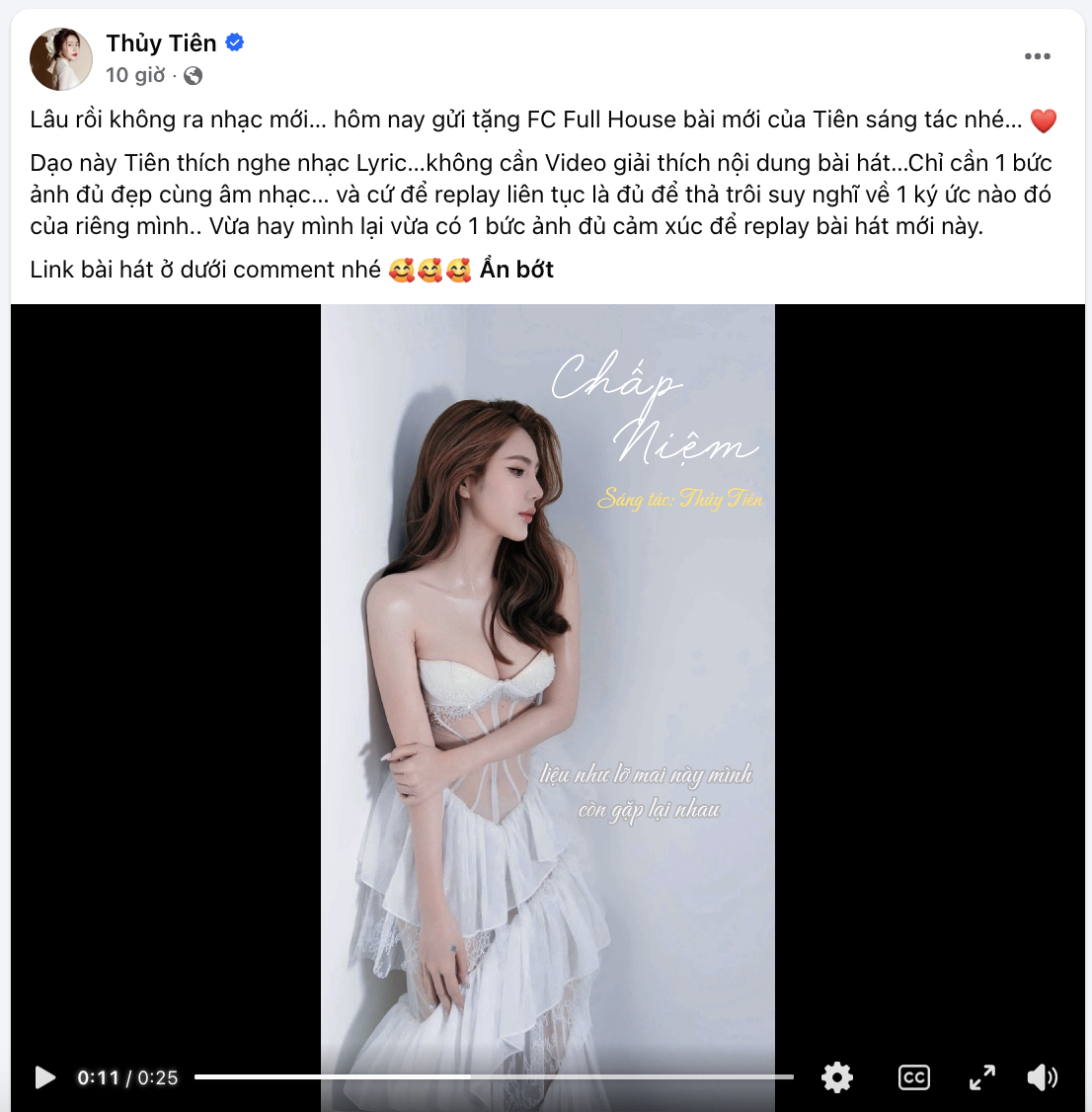 Bài đăng của nữ ca sĩ giới thiệu sản phẩm mới với người hâm mộ
