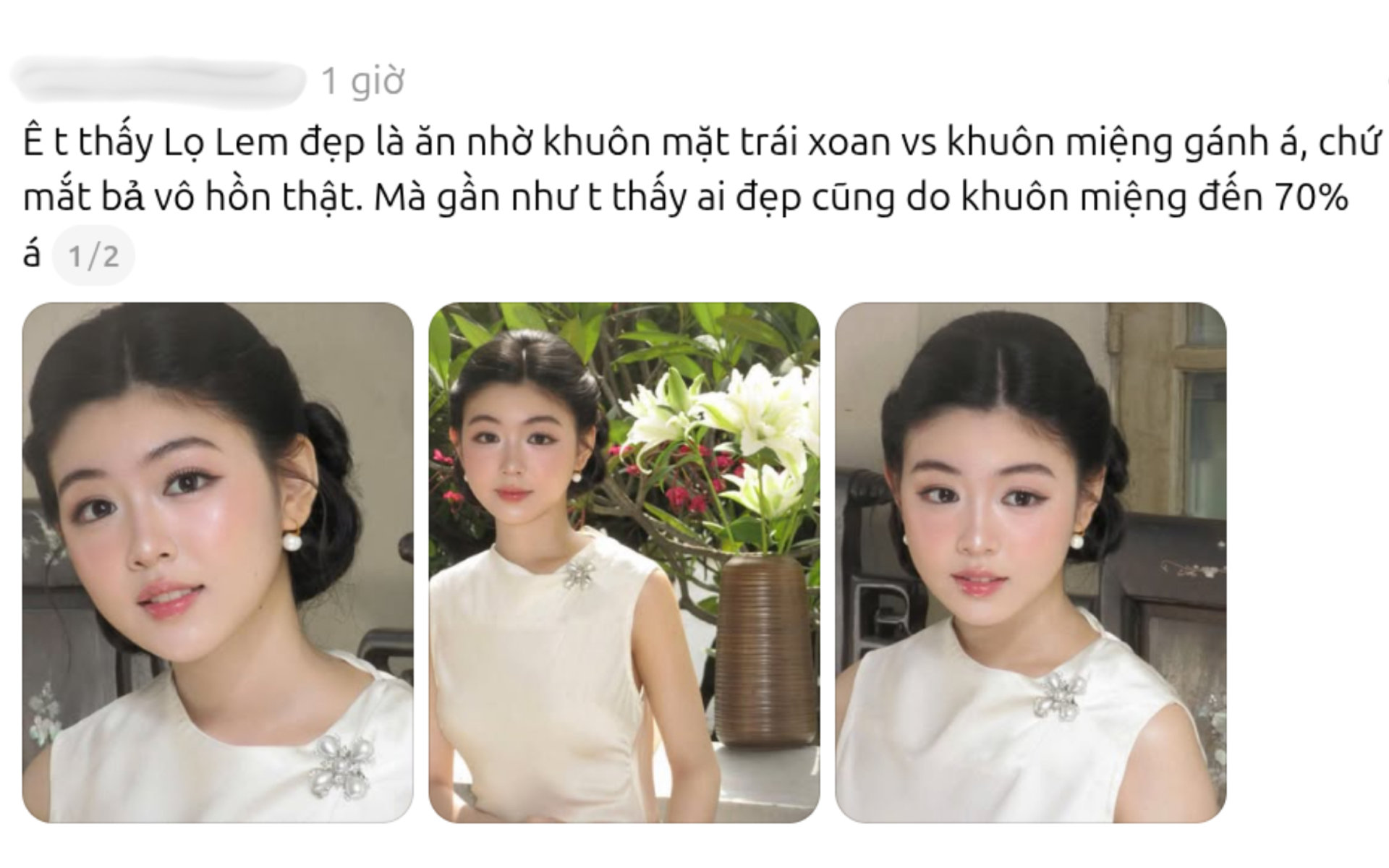 Netizen tranh cãi đâu mới là điểm đẹp nhất trên gương mặt của Lọ Lem. Ảnh chụp màn hình Threads.