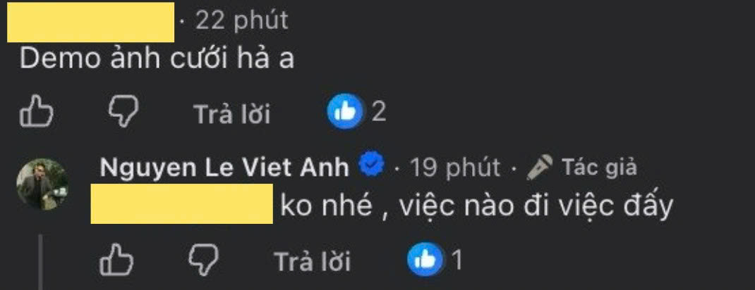 Dưới phần bình luận, nam diễn viên lên tiếng phủ nhận chuyện đi chụp ảnh cưới với bạn gái. Ảnh: Chụp màn hình