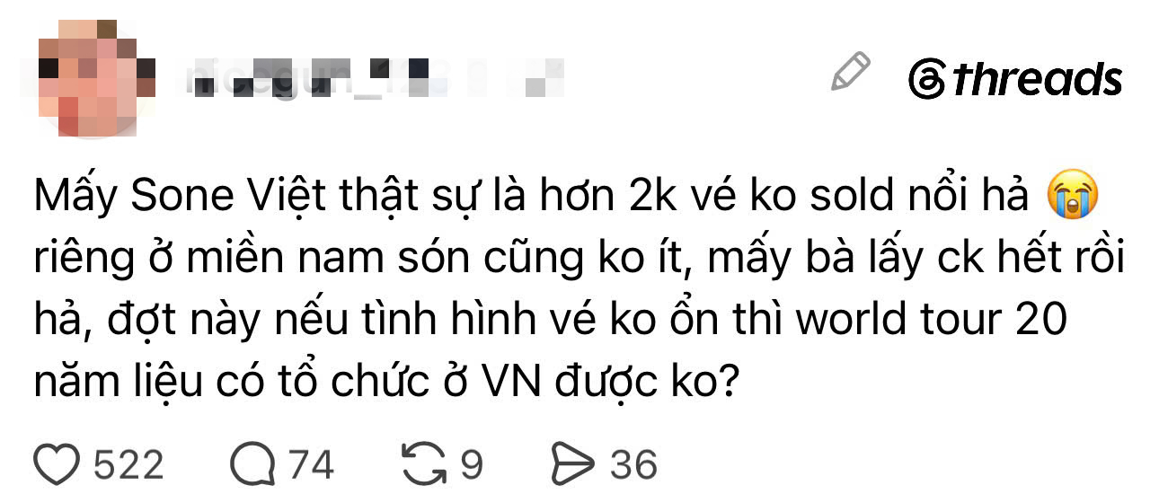 Nhiều fan Việt lo lắng cho tình hình bán vé của Tiffany 