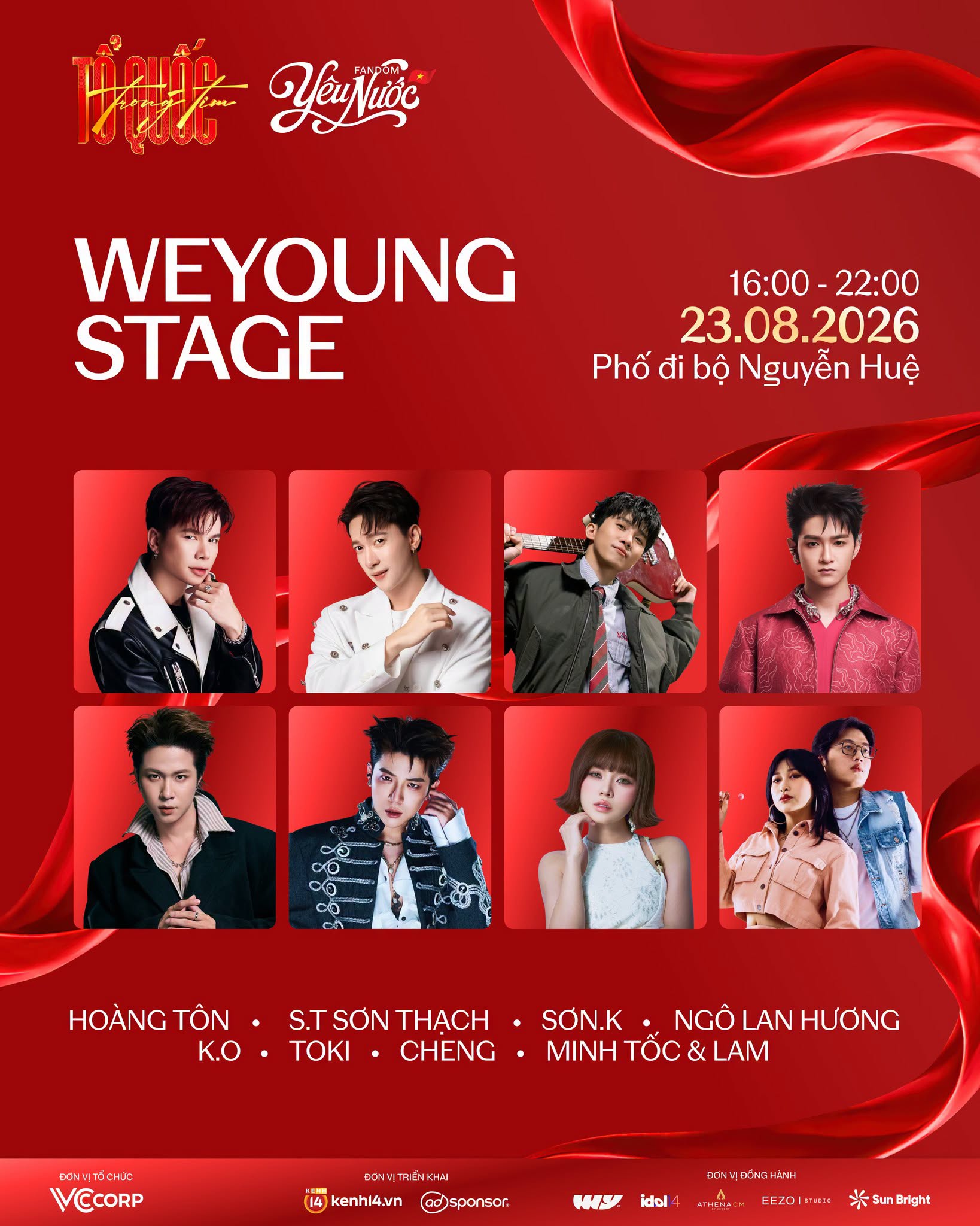 WeYoung Stage sẽ chính thức diễn ra từ 16h đến 22h ngày 23/8 tại phố đi bộ Nguyễn Huệ