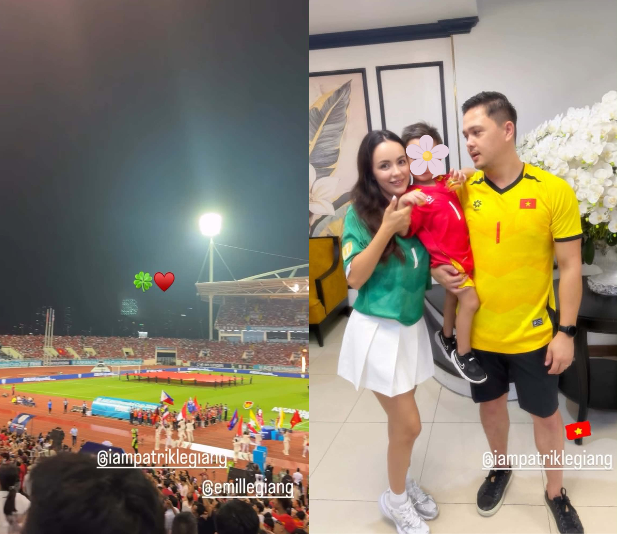 Anh trai, chị dâu và cháu của Lê Giang Patrik có mặt trên khán đài (Ảnh chụp màn hình)