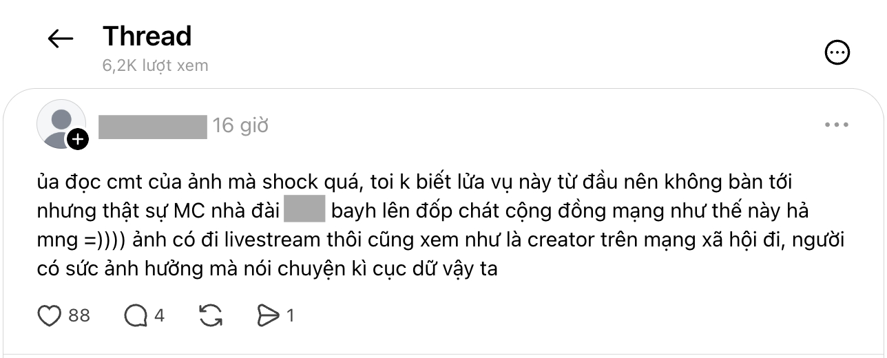 Một trong số các bình luận không đồng tình từ netizen (Ảnh chụp màn hình)