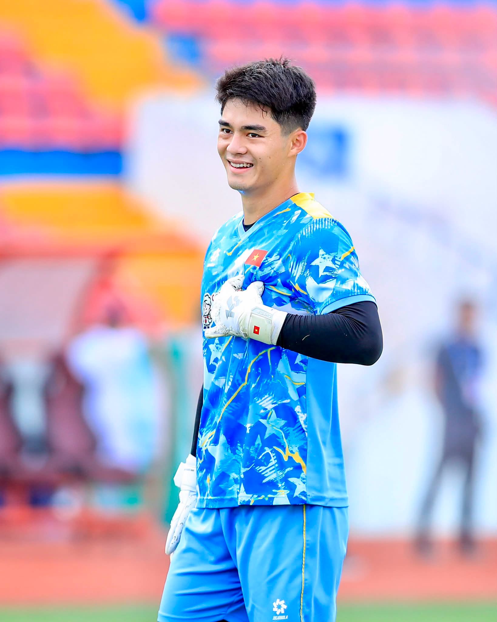 Trần Trung Kiên 23 tuổi, hiện là thủ môn. Ảnh: TikTok NV.