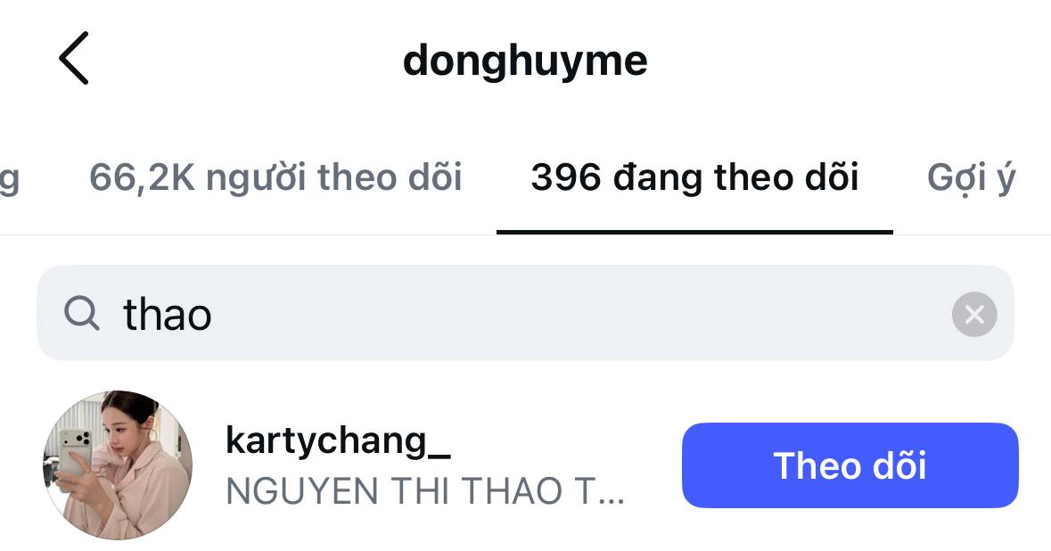 Cả hai follow lẫn nhau trên Instagram.