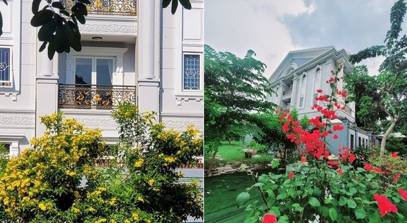 Khu vườn trong biệt thự 400m2 của Cẩm Ly