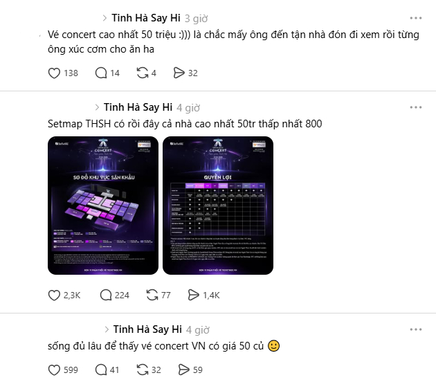 Tinh Hà Say Hi bán vé concert: Cao nhất 50 triệu đồng
