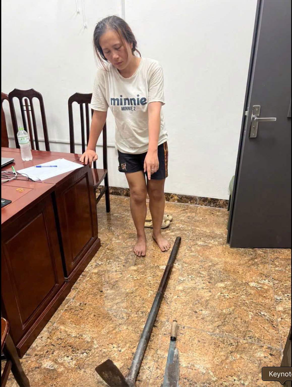 Nguyễn Thị Thu Hằng tại cơ quan công an