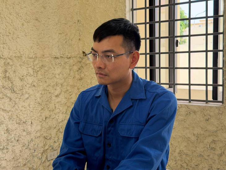 Bị can Hồ Văn Khoa tại cơ quan điều tra - Ảnh: Công an cung cấp