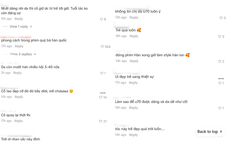 Netizen dành nhiều lời khen cho nhan sắc cùng phong cách ngày càng trẻ trung của nghệ sĩ Hồng Đào.