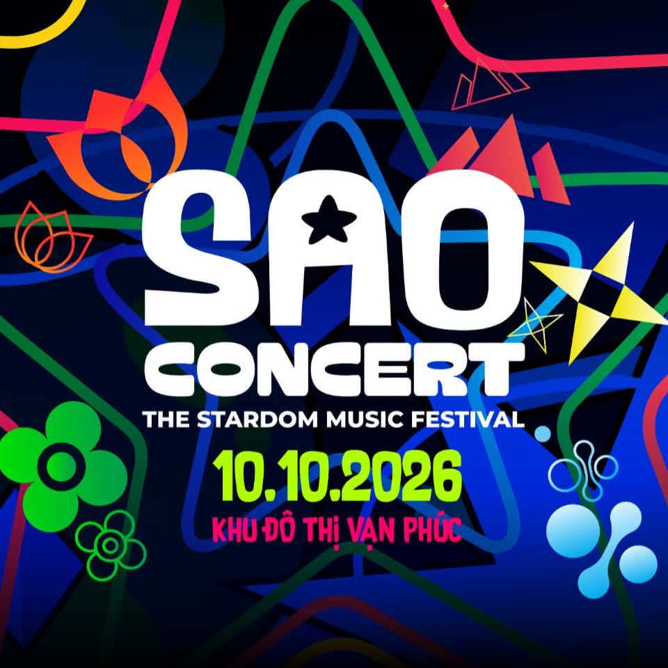 Sao Concert - The Stardom Music Festival sẽ diễn ra vào ngày 10/10/2026 tại Khu đô thị Vạn Phúc (TP.HCM), kéo dài hơn 14 giờ