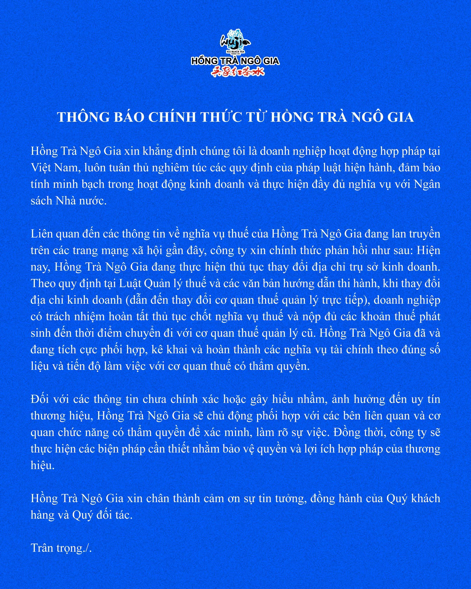 Thông báo được đăng tải