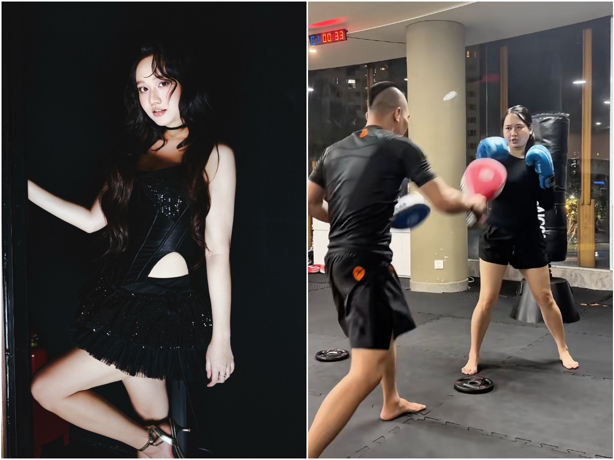 Trúc Anh vẫn duy trì niềm đam mê tập boxing của mình. Không còn hình ảnh nhẹ nhàng, nữ tính thường thấy, khi lên sàn boxing Trúc Anh hoàn toàn khác biệt.