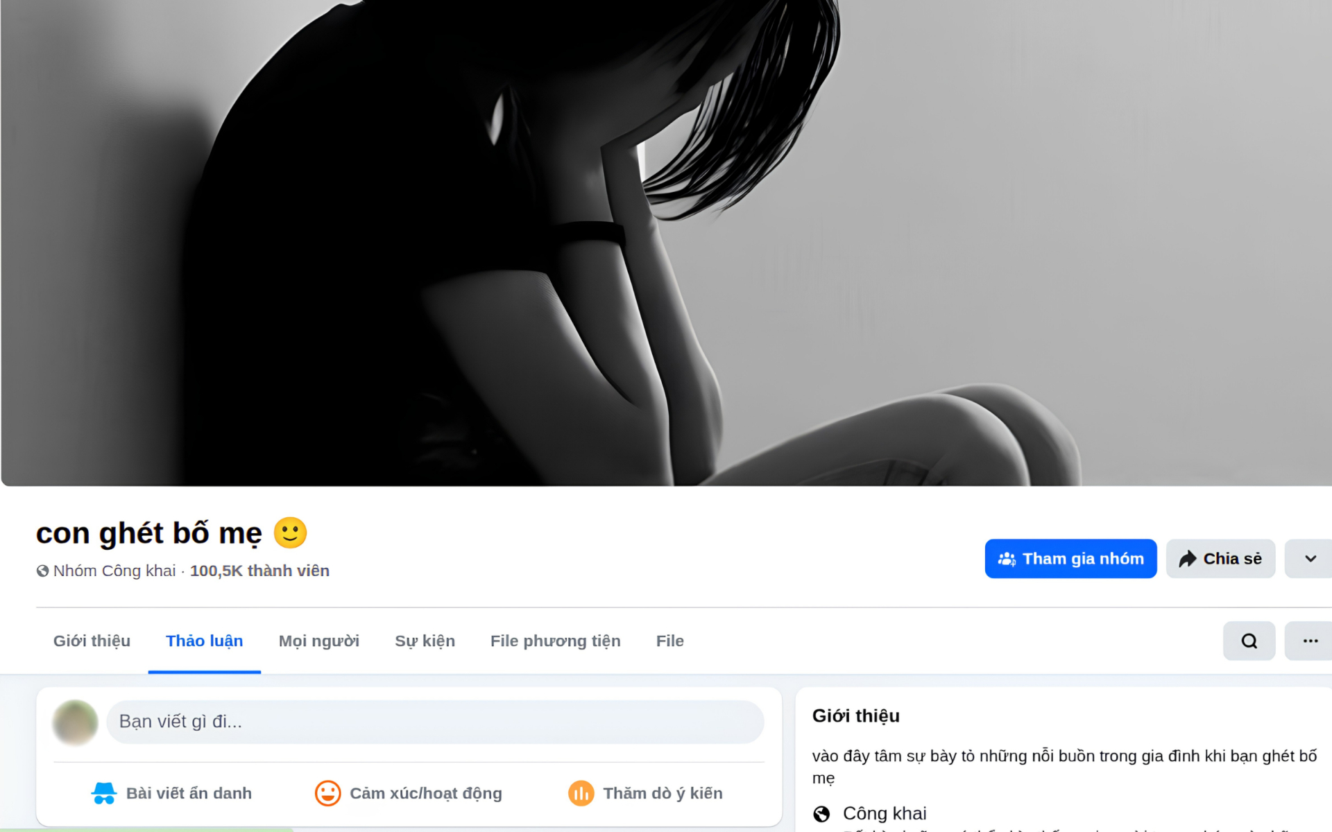 Nhóm “Con ghét bố mẹ”. Ảnh chụp màn hình.